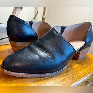 Madewell Black Leather The Luci Shoe Bootie Black Heels Made Well Size 7